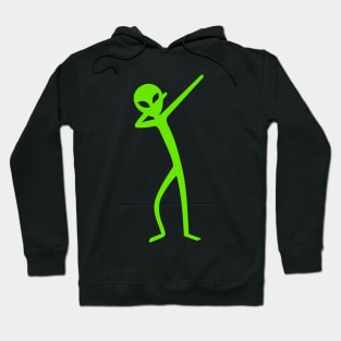 Dabbing Stick Figure - Green ALIEN Hoodie